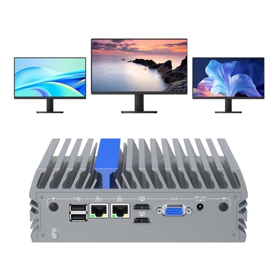 N100 クアッドコア扇風機のないミニPC 4K トリプルディスプレイ HD Vga ギガビット LAN