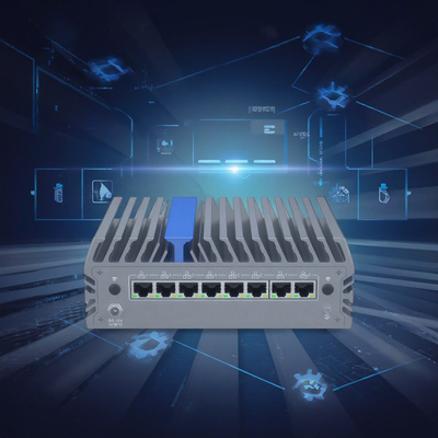 Barebone Fanless Mini PC ファイアウォール 超7 155U インテル グラフィックディスプレイ チップ 4.3 GHz マックスターボ 違いを体験する